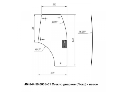 Стекло дверное левое кабинное JM-244 Kpl (Люкс)/JM-354