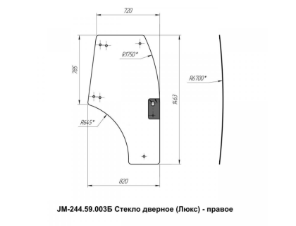 Стекло дверное правое кабинное JM-244 Kpl (Люкс)/JM-354